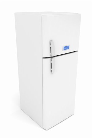 freezer - 3d image of white modern fridge Stock Photo - Budget Royalty-Free & Subscription, Code: 400-05908966