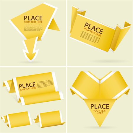 sold sign - Collect Paper Origami Banner, element for design, vector illustration Photographie de stock - Aubaine LD & Abonnement, Code: 400-05909306