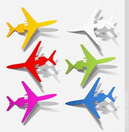 shadow plane - airplane sticker, realistic design elements Stock Photo - Budget Royalty-Free & Subscription, Code: 400-05909635