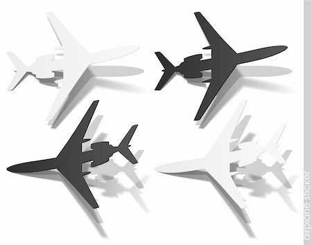 shadow plane - airplane sticker, realistic design elements Stock Photo - Budget Royalty-Free & Subscription, Code: 400-05909636