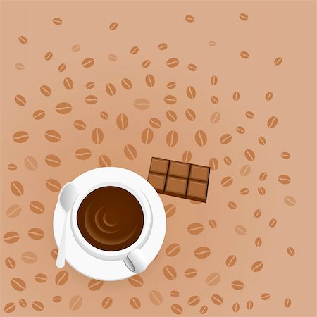 simsearch:400-04414723,k - Espresso cup with Chocolate and coffee beans texture Foto de stock - Super Valor sin royalties y Suscripción, Código: 400-05909882