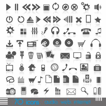 shopping icons vector - icons for web, audio, Internet Stock Photo - Budget Royalty-Free & Subscription, Code: 400-05901890