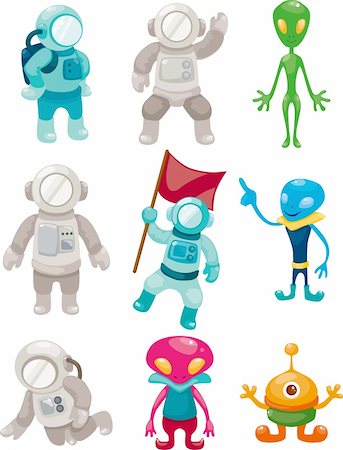 simsearch:400-06096808,k - alien and astronaut icons Stock Photo - Budget Royalty-Free & Subscription, Code: 400-05901924
