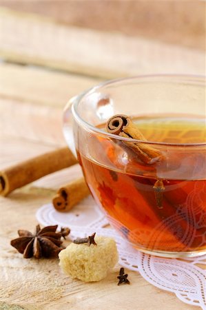 Tea with spices - cinnamon, a carnation and an anise Stock Photo - Budget Royalty-Free & Subscription, Code: 400-05902031