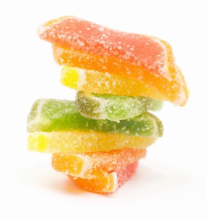 simsearch:400-05346291,k - Multi colored fruit candy on white background Stock Photo - Budget Royalty-Free & Subscription, Code: 400-05902264