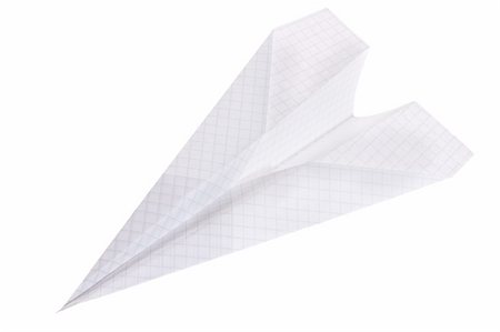 Paper airplane, photo on the white background Stock Photo - Budget Royalty-Free & Subscription, Code: 400-05902332