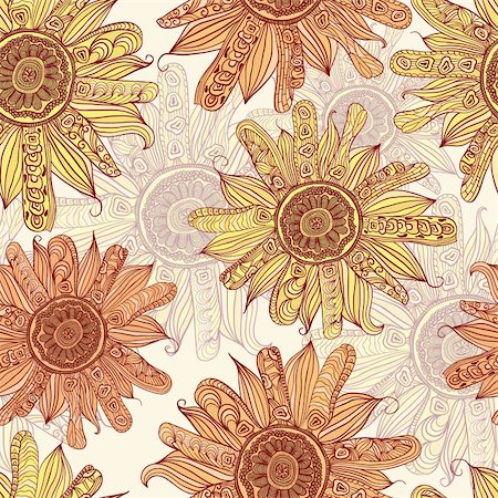 paper food pattern - vector hand drawn sunflower seamless pattern Stock Photo - Budget Royalty-Free & Subscription, Code: 400-05902664