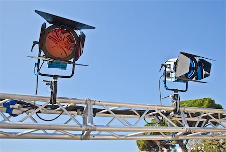 Reflector in an outdoor theater with blue sky background Stock Photo - Budget Royalty-Free & Subscription, Code: 400-05902871