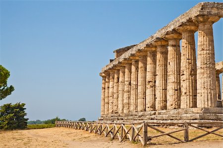 simsearch:400-05314184,k - The main features of the site today are the standing remains of three major temples in Doric style, dating from the first half of the 6th century BC Stock Photo - Budget Royalty-Free & Subscription, Code: 400-05902872