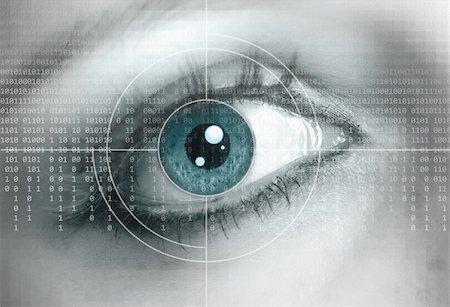 eye laser beam - Eye close-up with technology background Photographie de stock - Aubaine LD & Abonnement, Code: 400-05902959