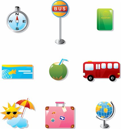simsearch:400-05681063,k - Illustration of vacation and travel icons Stock Photo - Budget Royalty-Free & Subscription, Code: 400-05914341