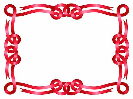 red birthday borders - Red ribbon frame isolated on white background Stock Photo - Budget Royalty-Free & Subscription, Code: 400-05914813