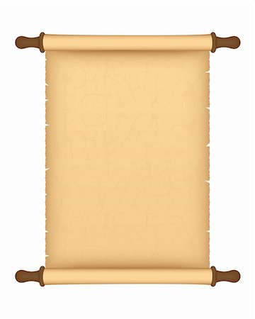 Old parchment roll isolated on white background Stock Photo - Budget Royalty-Free & Subscription, Code: 400-05915488