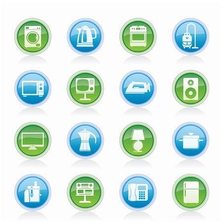 simsearch:400-04790475,k - home equipment icons - vector icon set Stock Photo - Budget Royalty-Free & Subscription, Code: 400-05918057