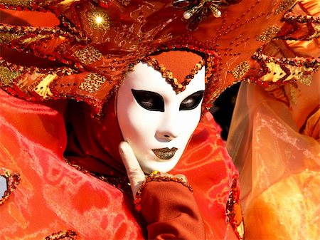 picture theater mask - orange mask on the carnival in Venice Stock Photo - Budget Royalty-Free & Subscription, Code: 400-05918488