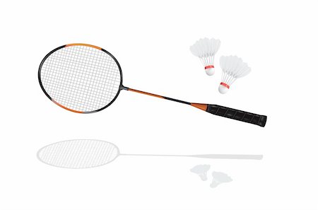 silhouette of a server - Detailed badminton racket and shuttlecock in vector format Stock Photo - Budget Royalty-Free & Subscription, Code: 400-05919554
