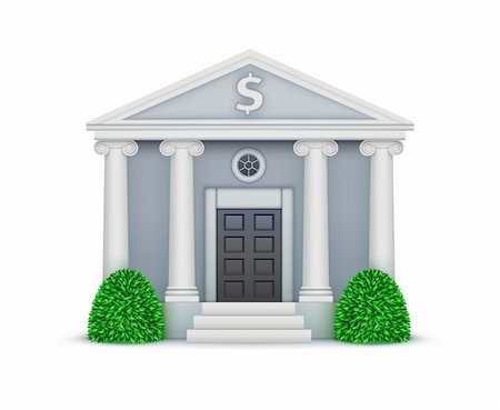 sturdy - Vector illustration of cool detailed bank icon isolated on white background. Stock Photo - Budget Royalty-Free & Subscription, Code: 400-05910138