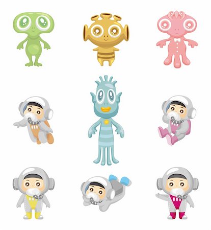 simsearch:400-06096808,k - alien and astronaut icons Stock Photo - Budget Royalty-Free & Subscription, Code: 400-05910384