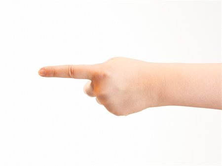 simsearch:400-04586134,k - Childs index finger pointing - showing direction - on white background Stock Photo - Budget Royalty-Free & Subscription, Code: 400-05911035
