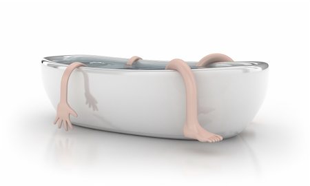 dead body in water - Illustration of a bath with the person on a white background Stock Photo - Budget Royalty-Free & Subscription, Code: 400-05911280