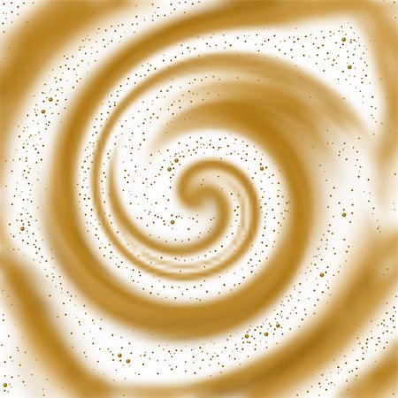 Editable vector background illustration of swirly foam on coffee made using a gradient mesh Stock Photo - Budget Royalty-Free & Subscription, Code: 400-05911997