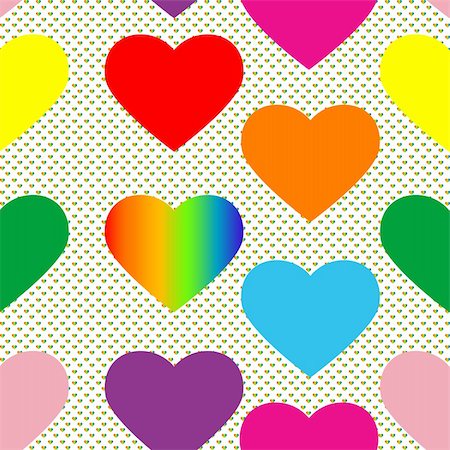 valentine's day pattern with colored hearts and pop art background Stock Photo - Budget Royalty-Free & Subscription, Code: 400-05912498