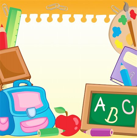 simsearch:400-04240970,k - Frame with school supplies 2 - vector illustration. Stock Photo - Budget Royalty-Free & Subscription, Code: 400-05913701