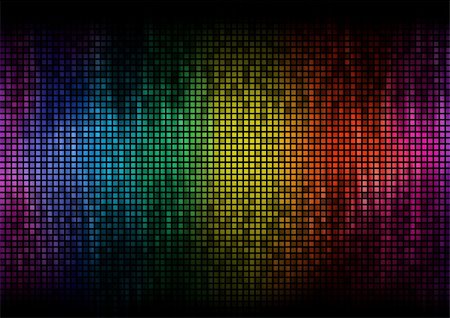 Digital equalizer color pixels amplitude level display disco effect Photographie de stock - Aubaine LD & Abonnement, Code: 400-05924081