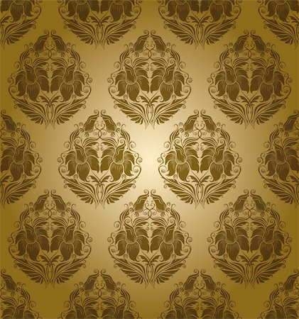 simsearch:400-05888512,k - Seamless damask pattern. Flowers on a gold background. EPS 10 Stock Photo - Budget Royalty-Free & Subscription, Code: 400-05926788