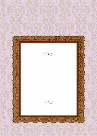 simsearch:400-05886855,k - Vector Ornate Pink Background and Frame. Easy to edit. Perfect for invitations or announcements. Stock Photo - Budget Royalty-Free & Subscription, Code: 400-05926812