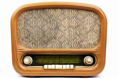 radio wave - Old radio on a white background Stock Photo - Budget Royalty-Free & Subscription, Code: 400-05927799