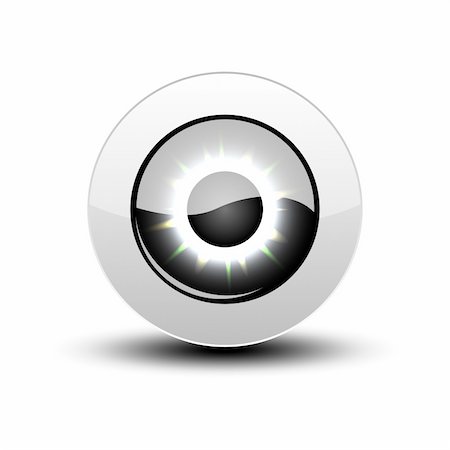 Black eye icon with shadow on white, vector illustration, eps10 Stock Photo - Budget Royalty-Free & Subscription, Code: 400-05927972