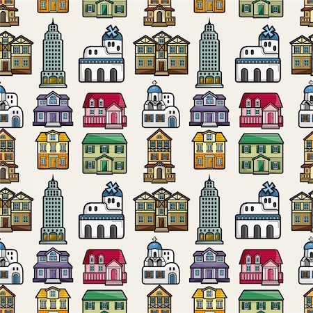 seamless house pattern Photographie de stock - Aubaine LD & Abonnement, Code: 400-05922892