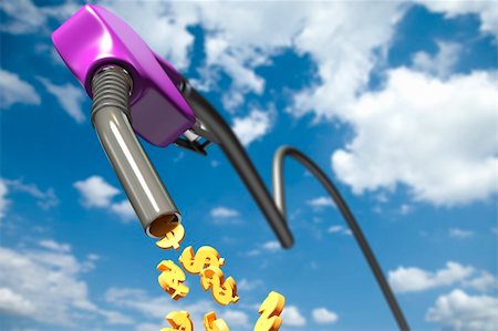 simsearch:400-07982589,k - High quality 3d image of Dollar signs dripping out of a purple fuel nozzle Stock Photo - Budget Royalty-Free & Subscription, Code: 400-05936618