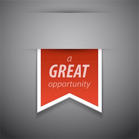 Vector great opportunity tag on grey background. Photographie de stock - Aubaine LD & Abonnement, Code: 400-05938753