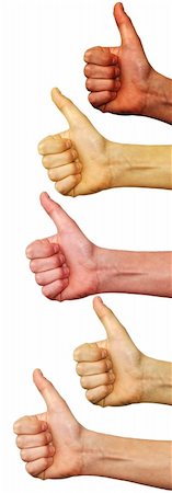 simsearch:400-04875087,k - thumb up hands sign over white background, isolated Photographie de stock - Aubaine LD & Abonnement, Code: 400-05939210