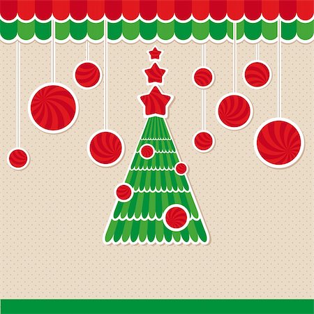 abstract christmas lovely cute card vector illustration Stock Photo - Budget Royalty-Free & Subscription, Code: 400-05939371