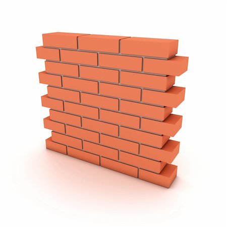 Illustration of a small wall from a red bricks Stock Photo - Budget Royalty-Free & Subscription, Code: 400-05930605