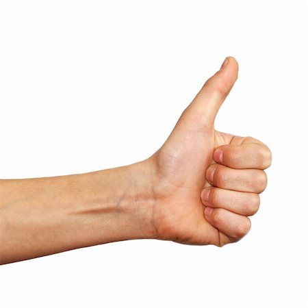 simsearch:400-04586134,k - thumb up hand sign over white background, isolated Stock Photo - Budget Royalty-Free & Subscription, Code: 400-05946444