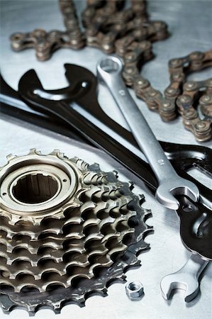 simsearch:400-05240852,k - Bike repairing. Spare parts and tools. Stock Photo - Budget Royalty-Free & Subscription, Code: 400-05947526