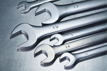 simsearch:400-05240852,k - Spanners, wrenches on a metal table Stock Photo - Budget Royalty-Free & Subscription, Code: 400-05947533