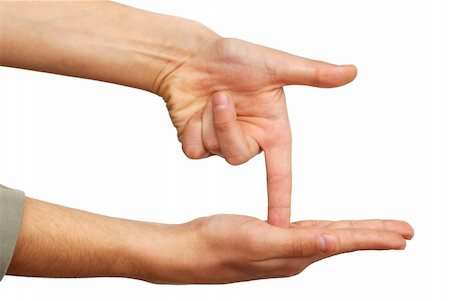 simsearch:400-04586134,k - two isolated hands pointing down over white background Stock Photo - Budget Royalty-Free & Subscription, Code: 400-05947572