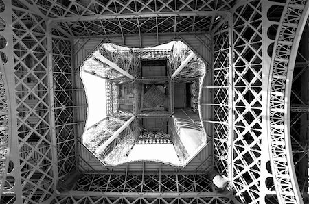 simsearch:400-04974897,k - Inner structure of the Eiffel Tower in Paris Stock Photo - Budget Royalty-Free & Subscription, Code: 400-06059892