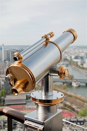 Sightseeing binoculars for tourists in the Eiffel Tower Stock Photo - Budget Royalty-Free & Subscription, Code: 400-06059893