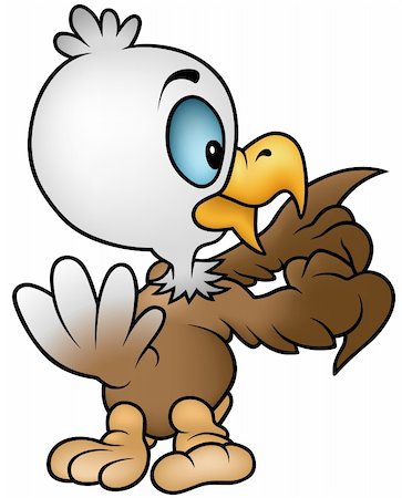 small picture of a cartoon of a person being young - Little Bald Eagle - Cartoon Illustration, Vector Stock Photo - Budget Royalty-Free & Subscription, Code: 400-06064719