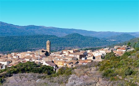 simsearch:400-05711931,k - Little Spanish Medieval Town on the Slopes of the Pyrenees Stock Photo - Budget Royalty-Free & Subscription, Code: 400-06065430