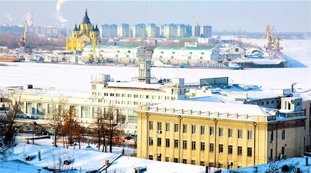 February view of port Strelka Nizhny Novgorod Russia Stock Photo - Budget Royalty-Free & Subscription, Code: 400-06066329