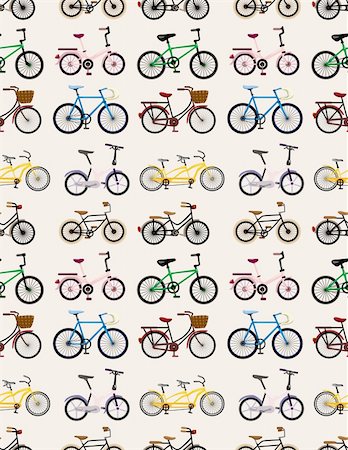 seamless bicycle pattern Stock Photo - Budget Royalty-Free & Subscription, Code: 400-06066527