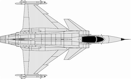 High detailed vector illustration of a modern military airplane Stock Photo - Budget Royalty-Free & Subscription, Code: 400-06066737