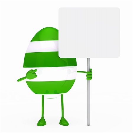protester holding sign - easter green egg figure hold a billboard Stock Photo - Budget Royalty-Free & Subscription, Code: 400-06067149
